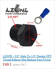 LZONE-синий штекер 6AN 6 вспышка до M14x1.5(мм) метрический прямой фитинг от 6 до M14* 1,5 порт. Адаптер JR-SL816-06-143-011