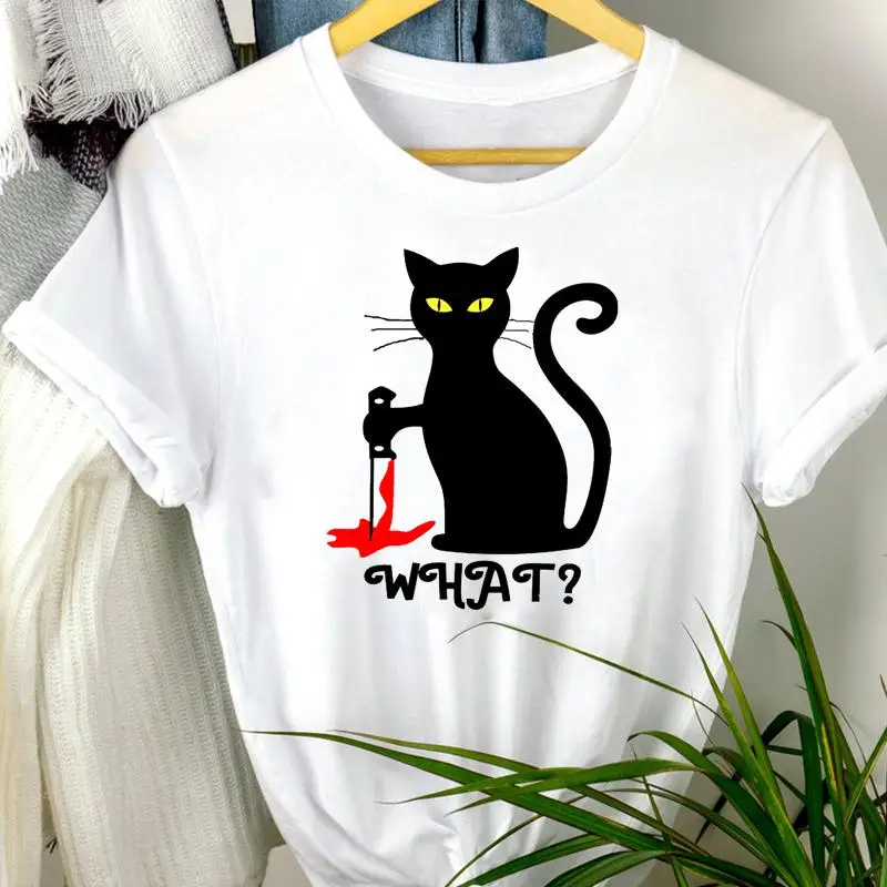 

Women Autumn 2021 New Fashion Trend Halloween Fall Thanksgiving Clothing Cartoon Print Tshirt Female Tee Top Graphic T-shirt