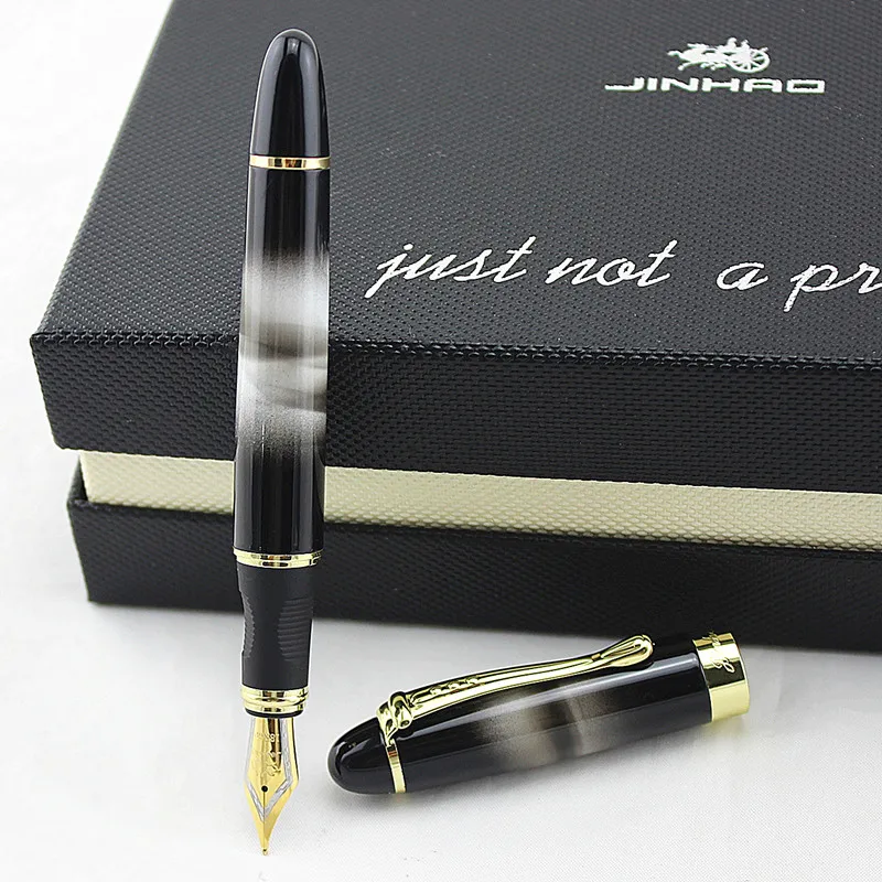 Jinhao X450 Роскошная красная с черной линией перьевая ручка высокого качества металлические чернильные ручки для офисных принадлежностей школьные принадлежности