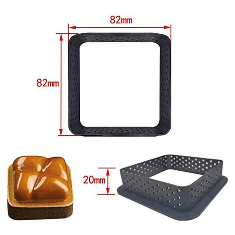 

Cake Mold Rings Tart Ring Mousse Cake Ring Milk Bar Mold Cake Baking Mould Tool Perforated Cutter Ring Non Stick 8 Pcs