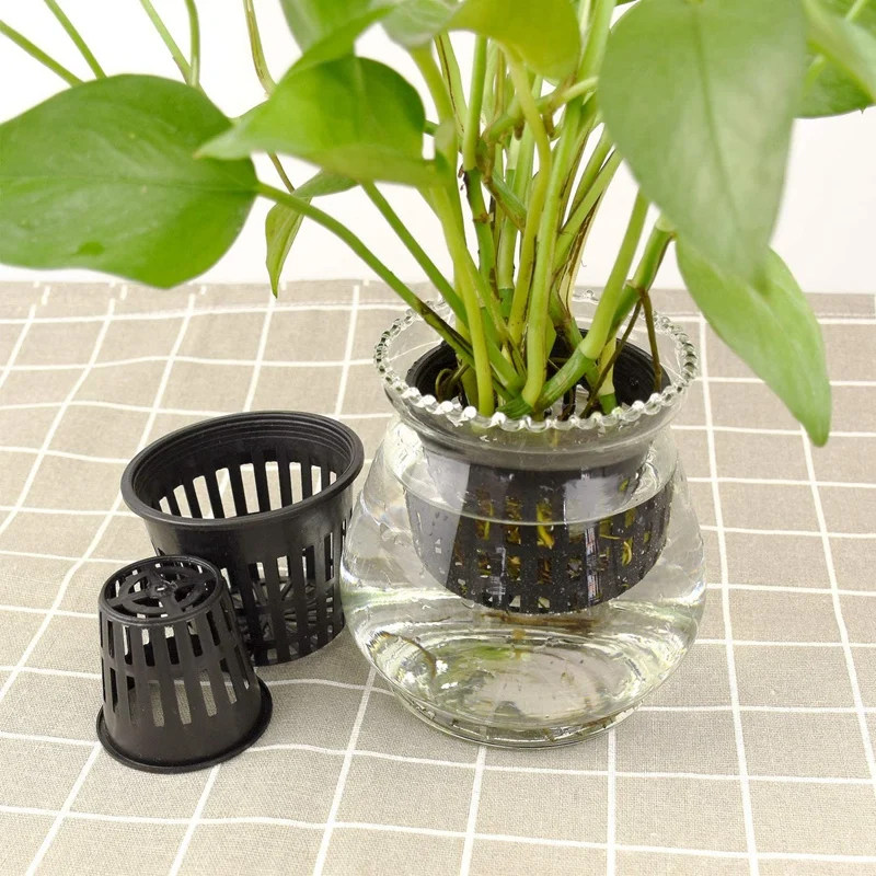 

40 Packs Garden Slotted Mesh Net Kettle Cups Plastic Plant Nursery Pots for Hydroponics 2 Inches 3 Inches