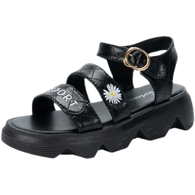 

Sports Women's Sandals Clogs With Heel 2021 Summer Female Shoe Cross-Shoes All-Match Increasing Height Thick Fashion Girls Comfo