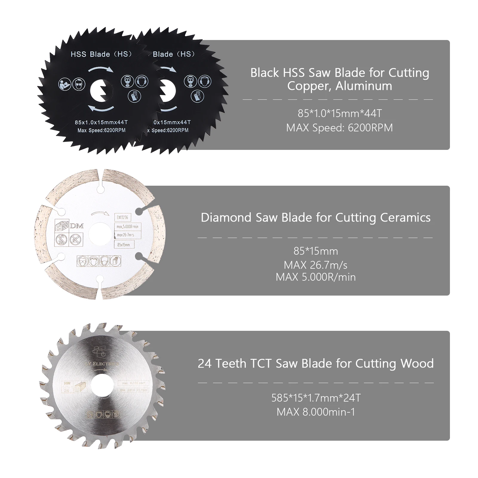 4 шт. 85*15 алмазный сплав из высокоуглеродистой стали HSS пилки Веб мини круглый лезвие режущего диска для алюминия и дерева.