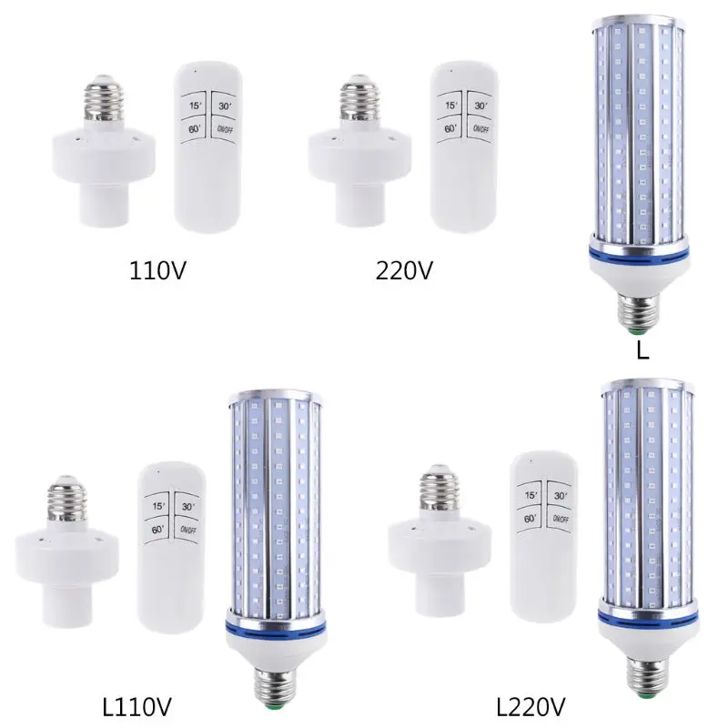 

60W UV Germicidal light LED UVC Light Bulb Room E27 E26 Lamp 110V 220V 86-265V w/ Timing & Remote Control & Lamp Holder