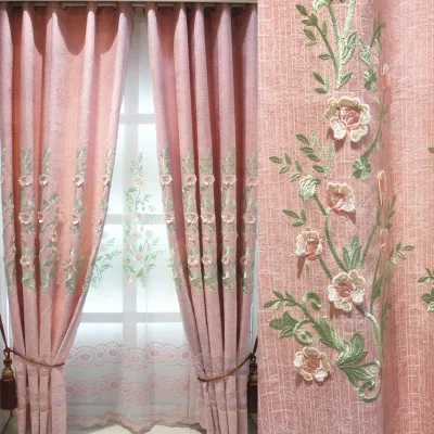 

European embroidery cloth curtain villa sitting room Blackout curtains for Living Room luxury hotels suitable for bedroom