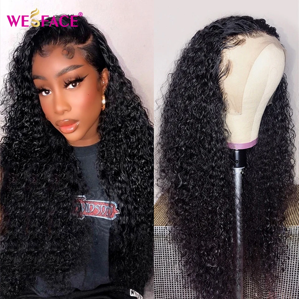 Brazilian Curly 13X4 Lace Front Human Hair Wigs Deep Wave Lace Wig Remy Hair Afro Curly Human Hair Wig 250% D with Baby Hair