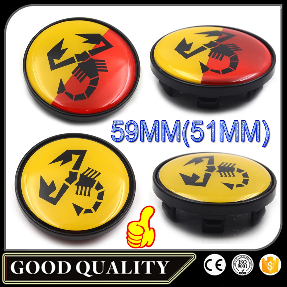 4 шт./компл. 59 мм (51 мм) йеллоу Скорпион логотип ABS универсальный автомобиль