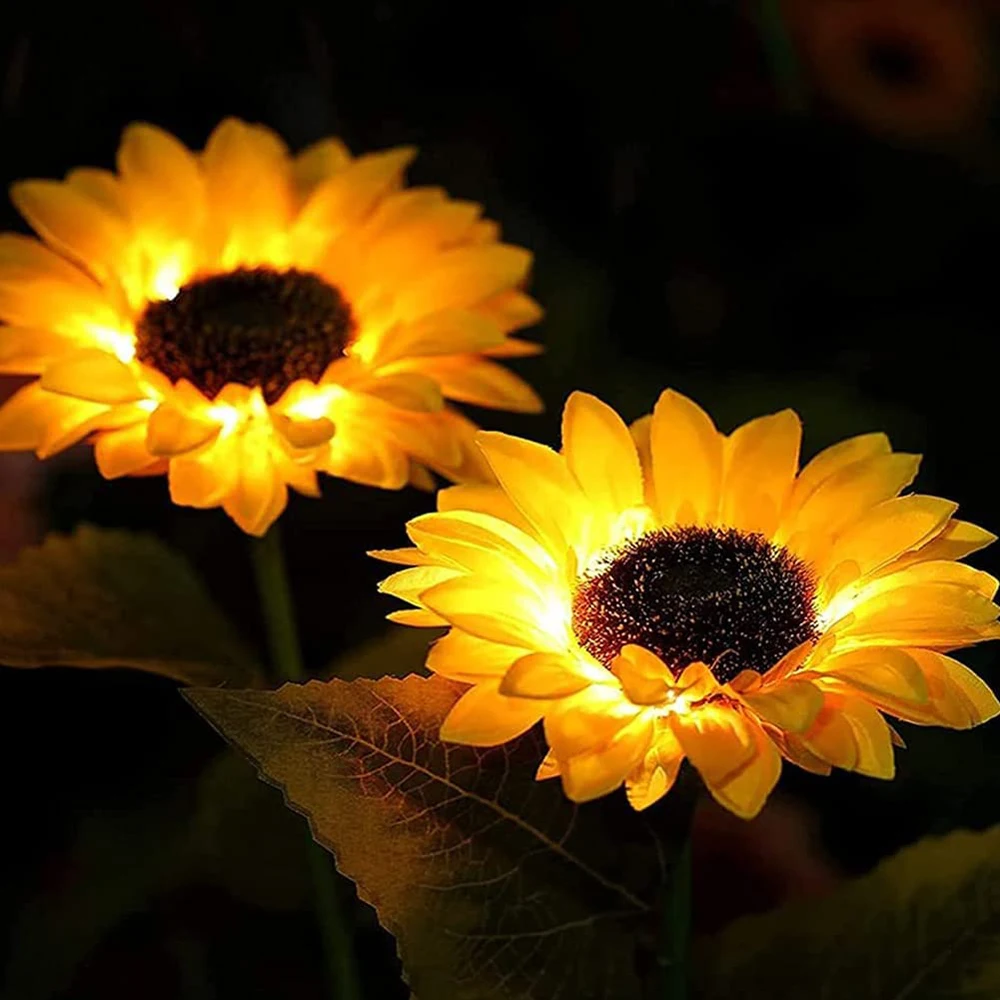 

UnVarySam Outdoor Sunflower Led Solar Garden Decor Yard Stake 31.5In Decorative Light for Garden Patio Porch Backyard Waterproof