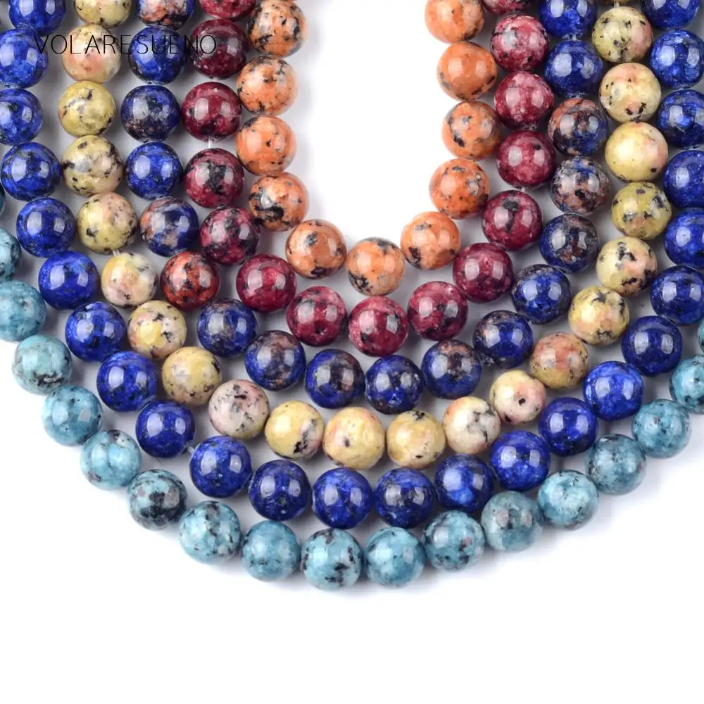 Бусины круглые из натурального камня яшмы для изготовления ювелирных изделий 8