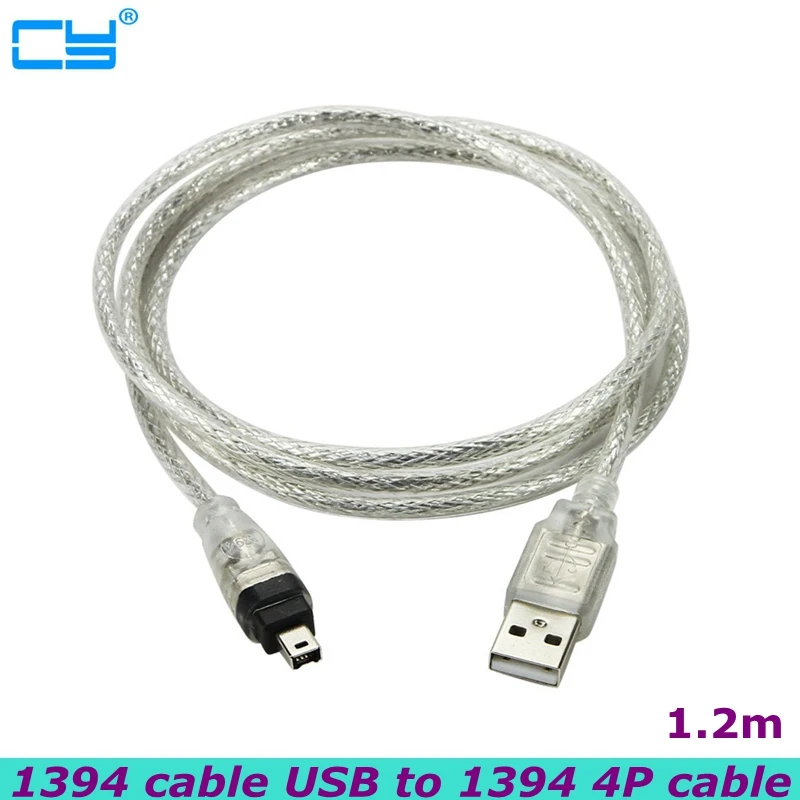 1.2m USB Male to Firewire IEEE 1394 4 Pin Male iLink Adapter Cord Firewire 1394 Cable for SONY DCR-TRV75E DV Best Quality