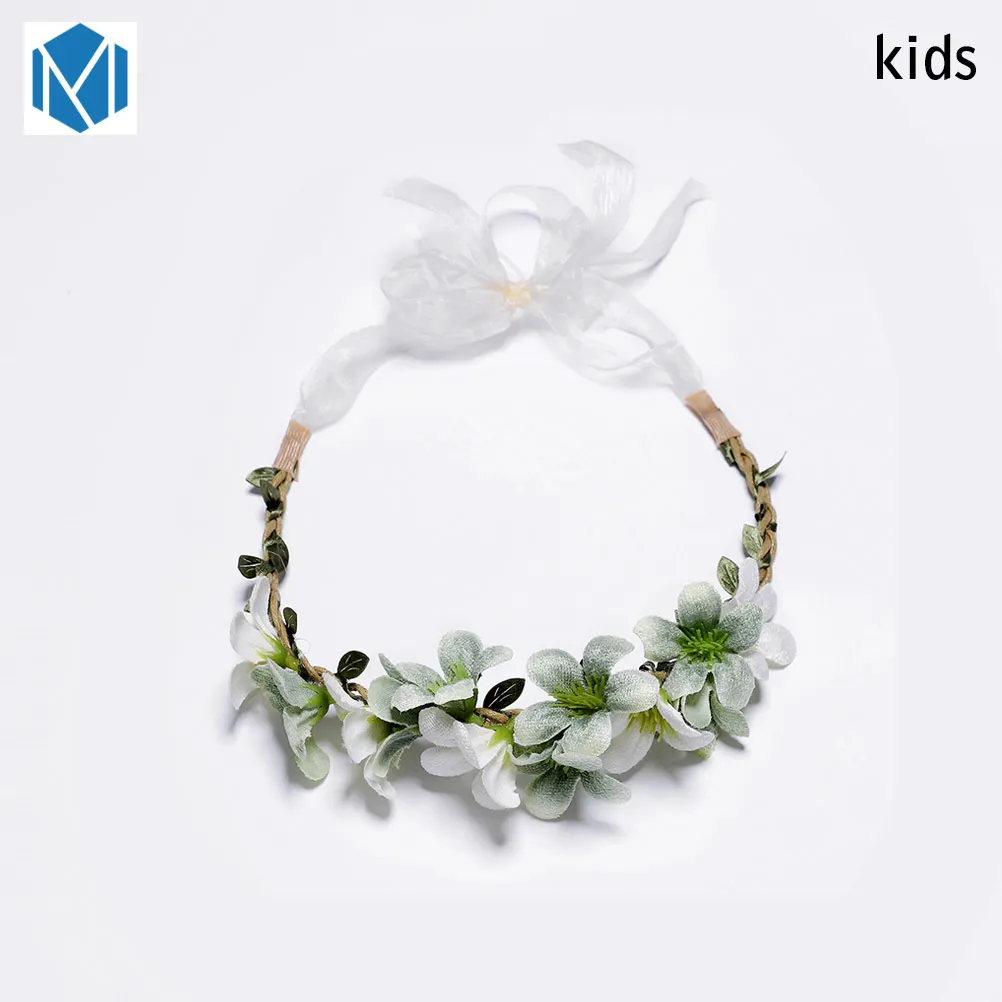 Kid-E Милый венок для мамы и детей, Цветочная корона, Цветочная повязка на голову, свадебные повязки на голову, гирлянды для девочек, цветочная гирлянда, сладкая принцесса, Wianek Kwiatowy - Цвет: Kid-E