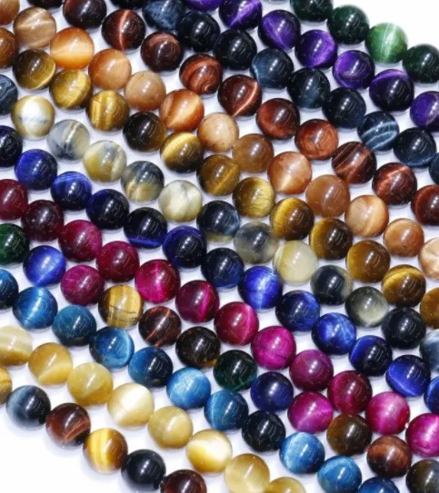 Бусины из натурального камня AAAAA цвет синий/зеленый тигровый глаз нитка 4 6 8 10 12 мм