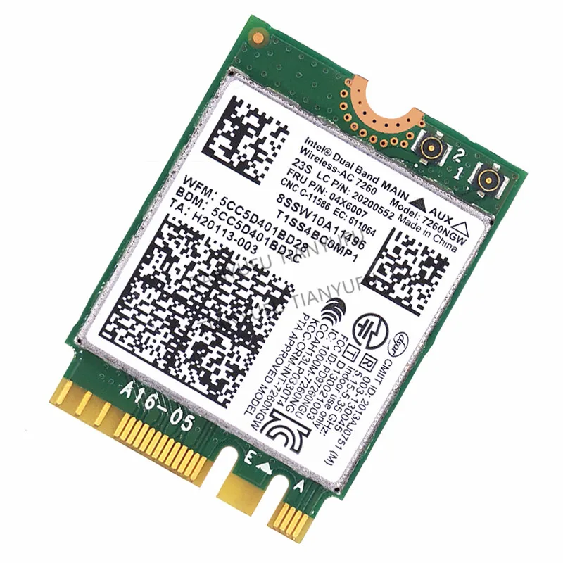 Intel Wireless AC 7260 7260NGW двухдиапазонный NGFF M.2 802.11ac 867 Мбит/с wifi + Bluetooth BT4.0 для Thinkpad X250 x240 T440