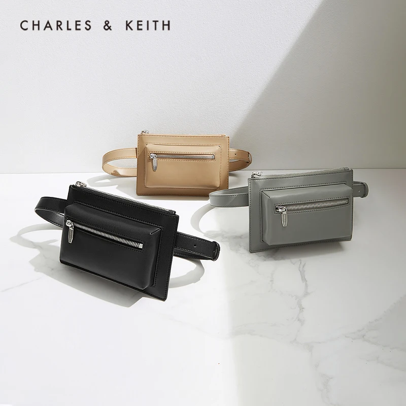 CHARLES＆KEITHНовинка на летом 2021CK2 80671198 Поясная сумка через плечо женская молнии|Сумки