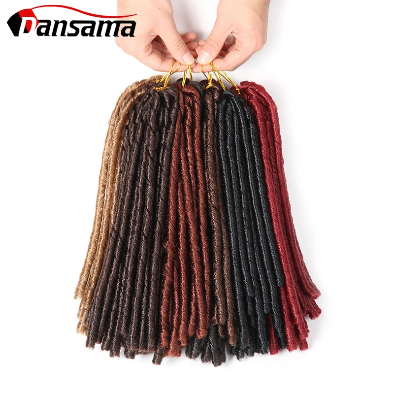 Dansama из PU искусственной мягкой Locs вязание крючком косы 14 дюймов мягкие дреды