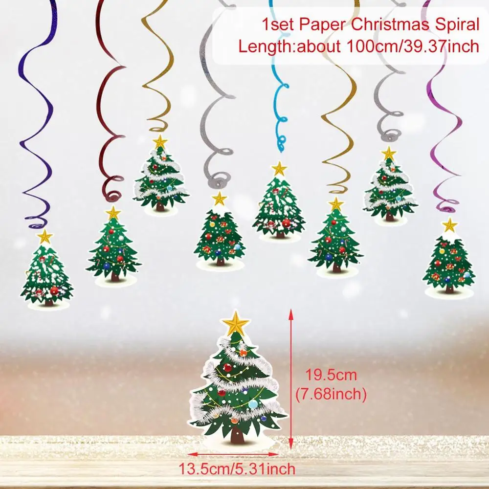 Spiral Decoration 6 Huiran, 3 м, Рождественский баннер, Рождественское украшение для дома,, рождественские украшения, Санта, снеговик, Noel, флаги, год,, натальный - Цвет: Spiral Decoration 6