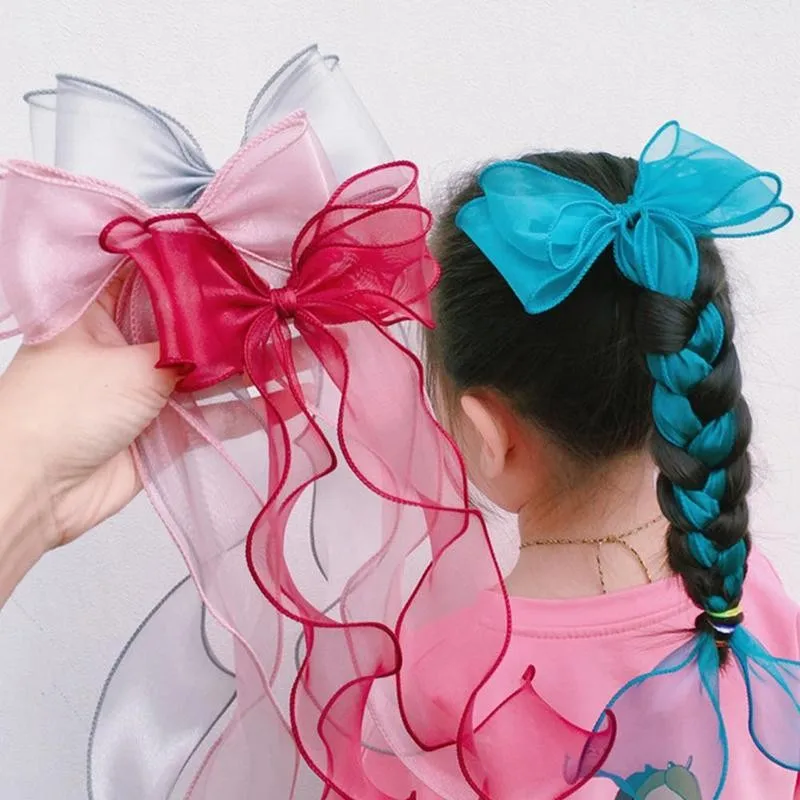 

1 шт. милый бант Длинная лента кружевное украшение заколки для волос милые цветные заколки для девочек Детские аксессуары для волос