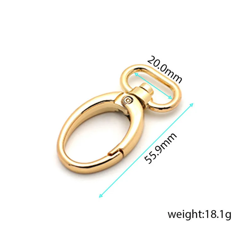 50 шт./лот сумки Высококачественные золотые поворотные застежки с карабином