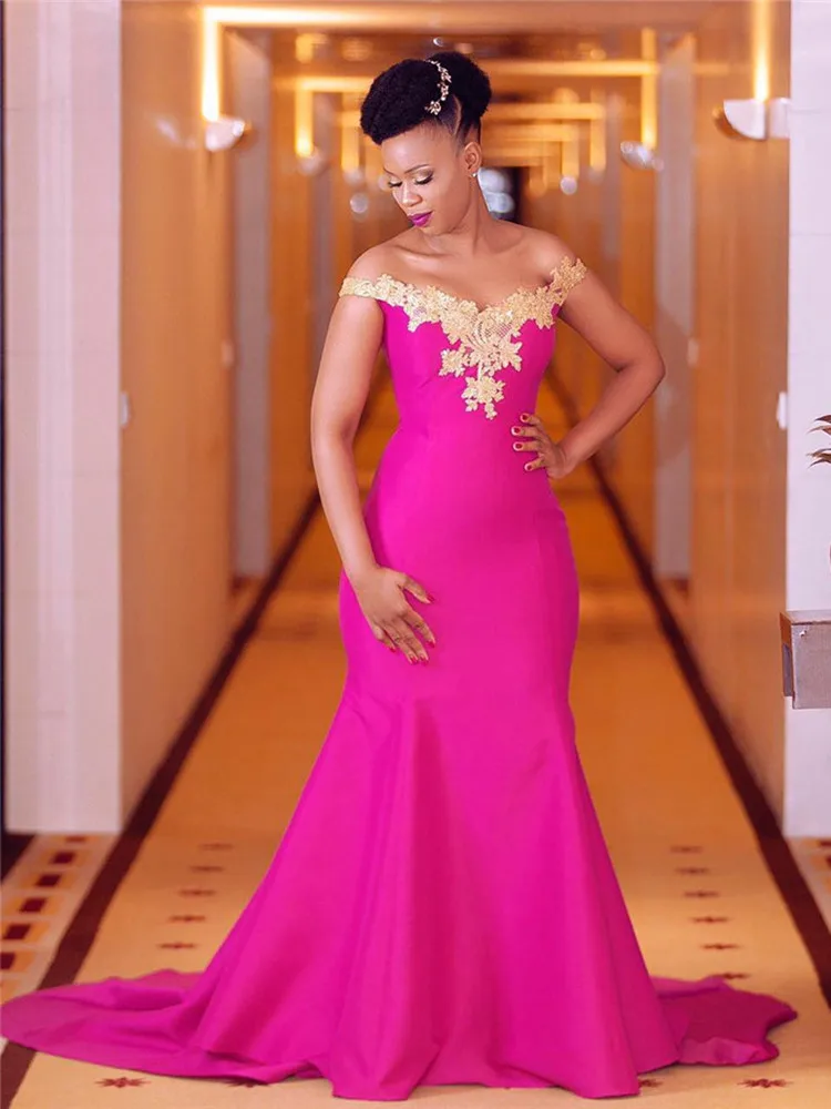 

Женские платья для выпускного вечера, кружевное платье с аппликацией, вечернее платье в африканском стиле черного и фуксии для девушек, жен...