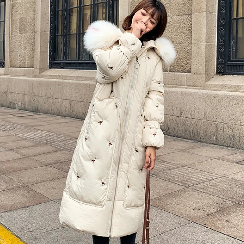 Neploe Bf Abrigos Mujer Inverno Толстое Зимнее пальто для женщин темперамент макси свободные тонкие вышитые Casaco Feminino 46374