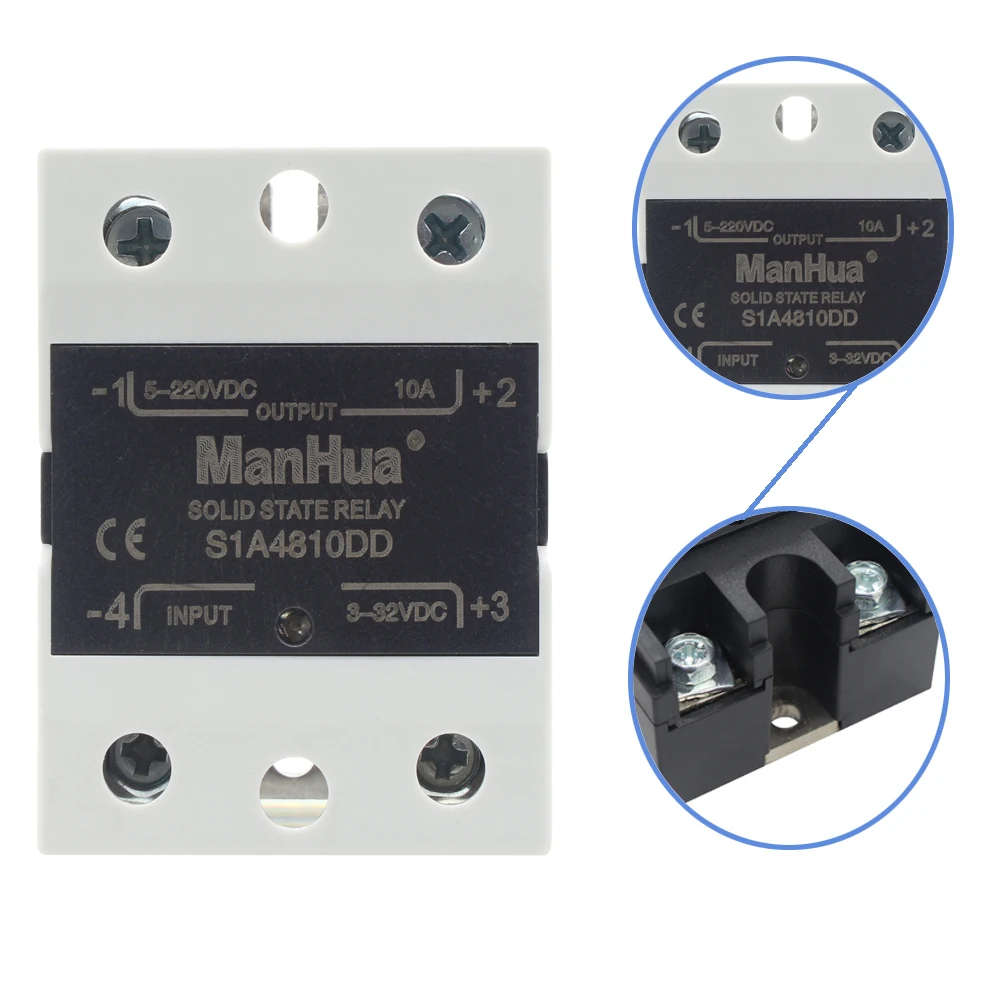 ManHua SSR 10A/25A/40A/60A 3 32VDC вход 5 220VDC выход Однофазный DC В твердотельный релейный