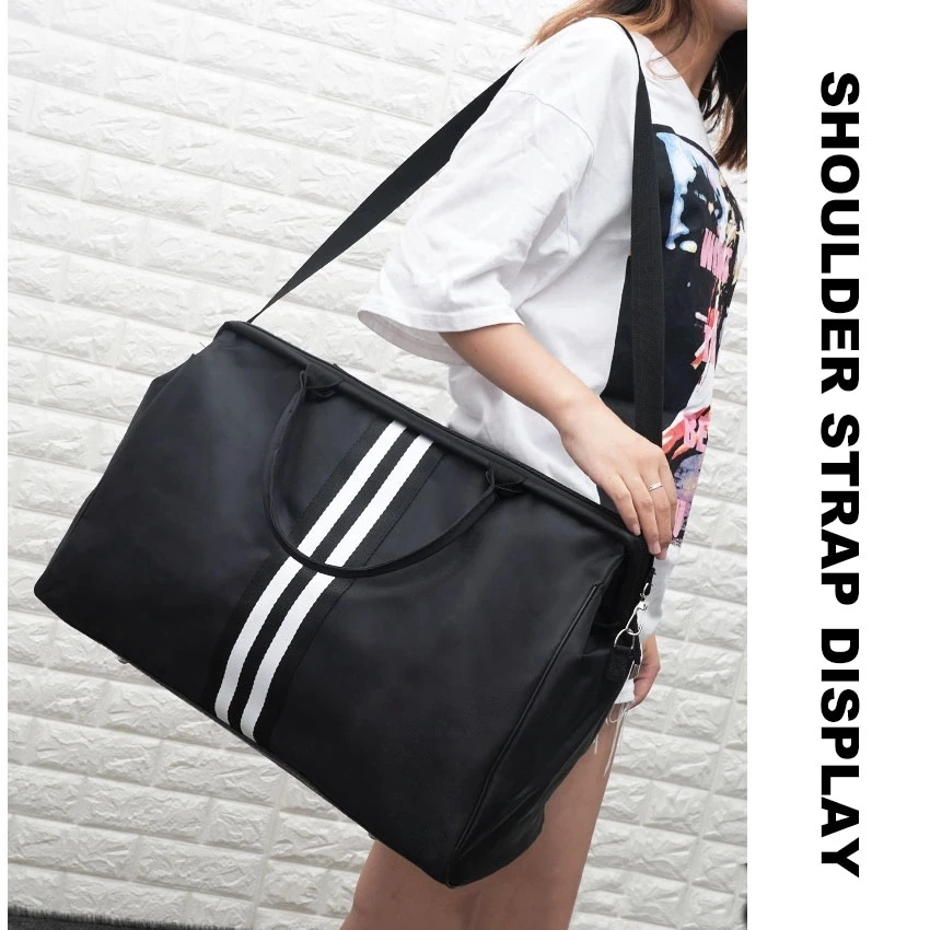 2021 New Women Overnight Weekend Fitness Bag Ladies Stripe Yaga Big Travel Light Korean Men Foldable Outdoor Bags | Спорт и