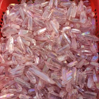 50g pink titanium aura lemurian seed quartz crystal stones point specimen decoration stones and minerals