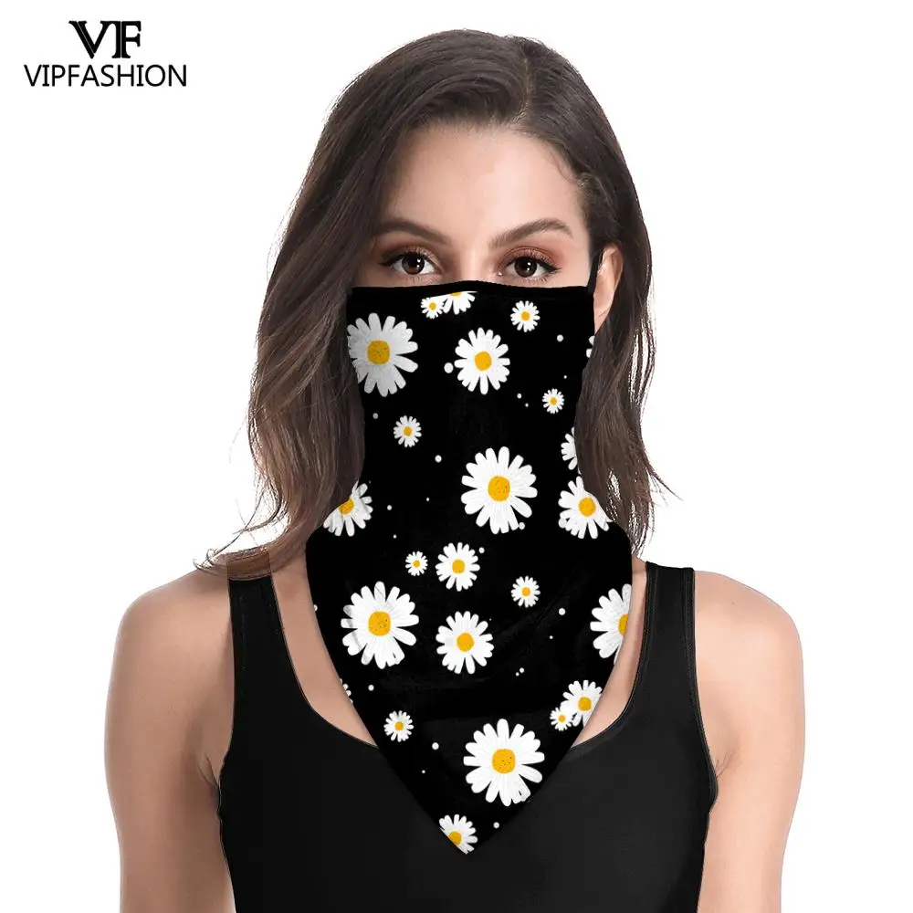 VIP мода для взрослых женщин треугольный шарф моды ромашки Печати Бандана на