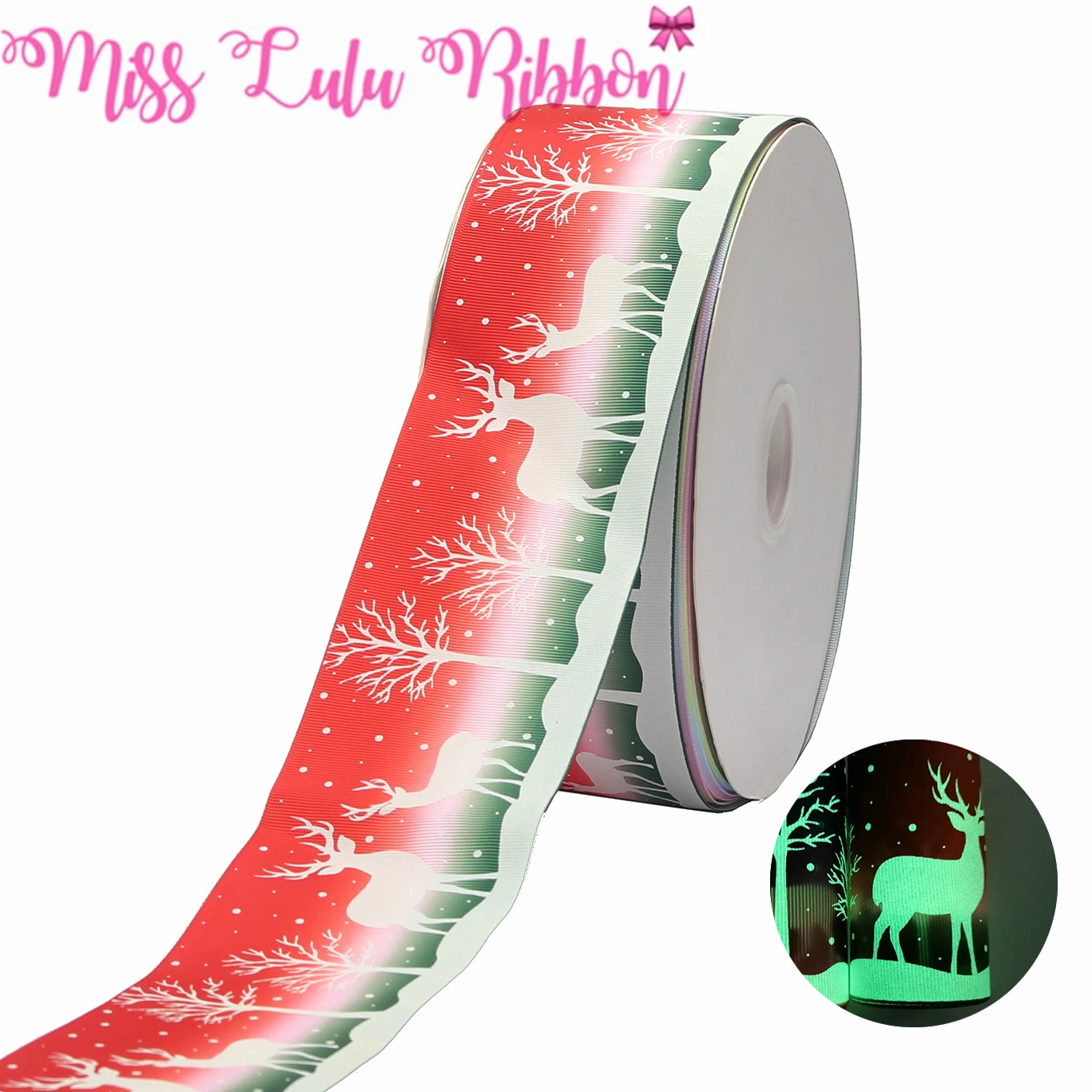 3 &quot75 мм Печать белых чернил светится в темноте Рождество мультфильм снег