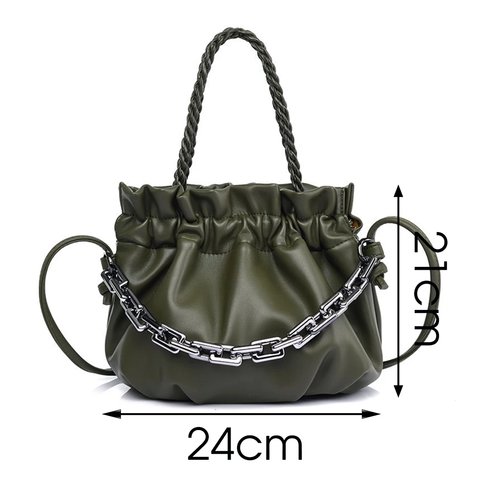 

Solid Color Elegant Female Tote Bag 2021 Fashion Soft Leather New Women Designer Handbag Casual Travel Shoulder Messe Cloud Bag