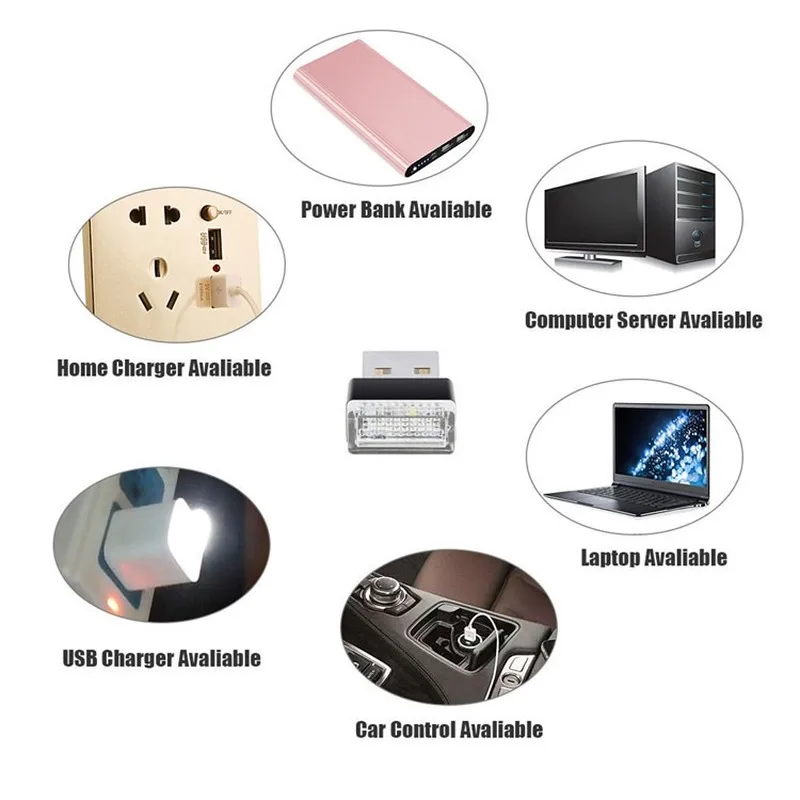 5/шт 2019 новый автомобильный атмосферный фонарь светодиодный мини USB