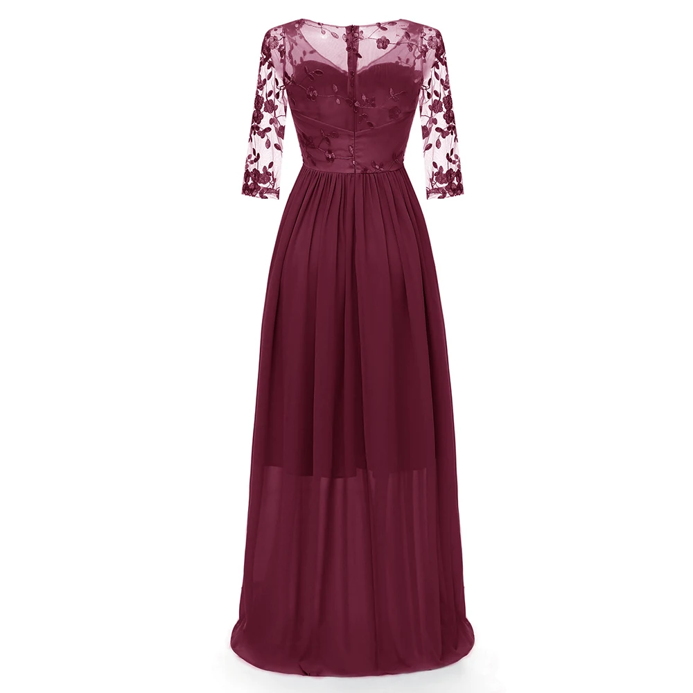 Женское вечернее Макси-платье плюс размер элегантная Цветочная вышивка Vestidos