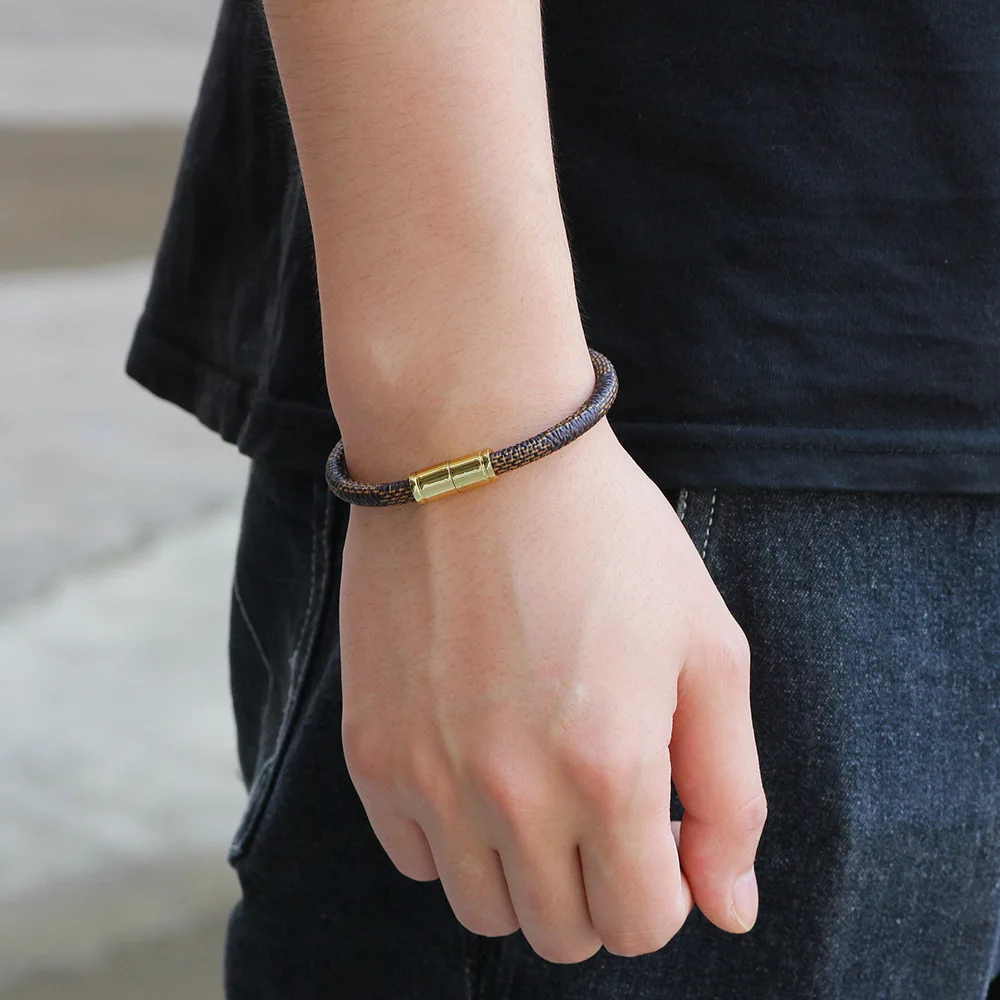 Модный шахматный браслет из воловьей кожи для мужчин браслеты женщин ювелирные