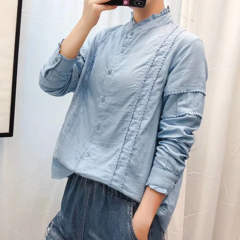 Мягкая хлопковая рубашка из двойной пряжи красивое платье с кружевом футболка