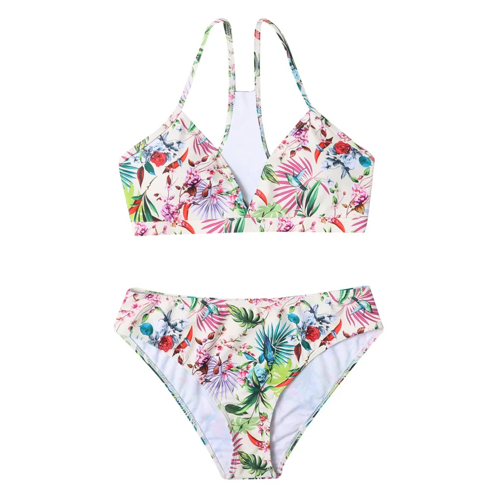 

Sexy swimsuit print low waist underwear sexy bikini 2 piece sets womens