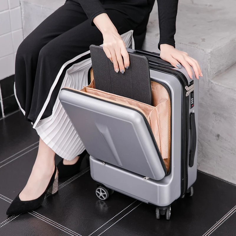 CALUDAN Can board front computer bag High quality business 20&quot 24&quotRolling Luggage Spinner brand Travel Suitcase | Багаж и сумки