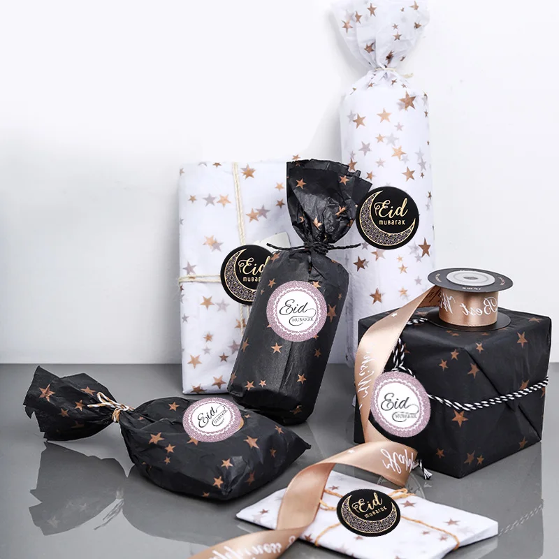 

60/120pcs Ramadan EID Mubarak Decorations Paper Sticker Gift Lable Seal Sticker Islamic Muslim Eid al-fitr Decoration Supplies