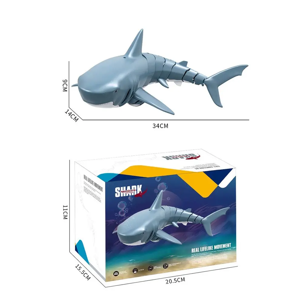 

1:18 2.4G Simulation Remote Control Shark Boat Waterproof Rechargeable Battery Toy For Swimming Pool Bathroom Toy