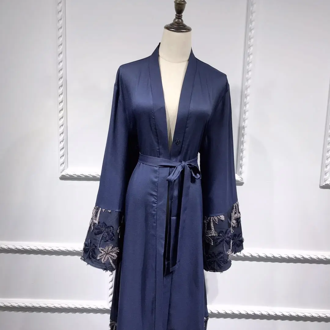 Платье хиджаб женское длинное с цветочным принтом и кружевом|Женские платья| |