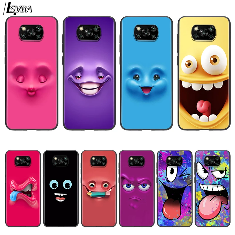 

3D funny face For Xiaomi Mi POCO M3 M2 C3 X3 NFC F2 Pro X2 F1 Mi Play Mix 3 A3 A2 A1 6 5 lite Soft Phone Case