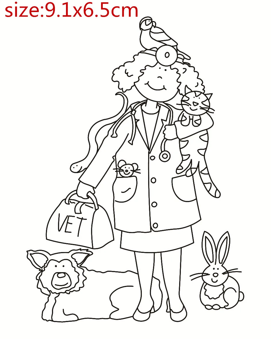 Животное доктор штамп для скрапбукинга прозрачный силиконовый резиновый DIY