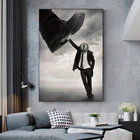 Черно-белый ковбойский плакат джентльмена Настенная роспись семейная спальня детская комната настенное украшение холст искусство (без рамки)