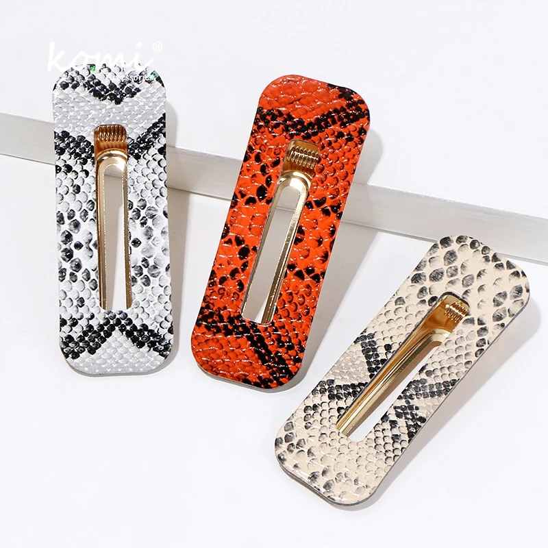 Коми богемный комплект из 3 предметов кожаный узор заколка для волос Леопардовый