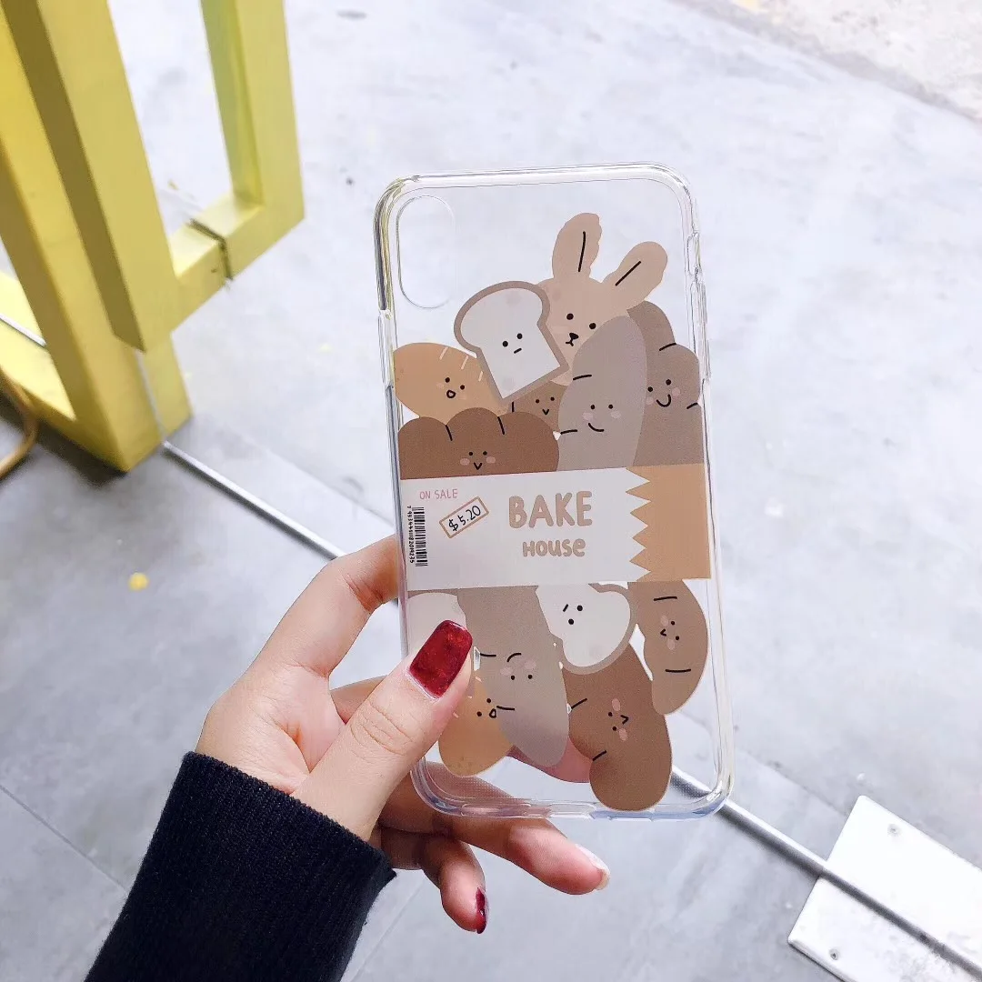 INS простой милый хлеб для тостов Банни чехол для телефона iphone 11 pro MAX Xs MAX XR X 6 6s 7 8 plus забавная выпечка мягкая ТПУ задняя крышка