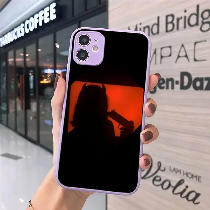 

Sexy Devil Woman Phone Cases Matte transparent For Purple iPhone 12 Mini 11 Pro XR XS Max 7 8 Plus X Back Cover