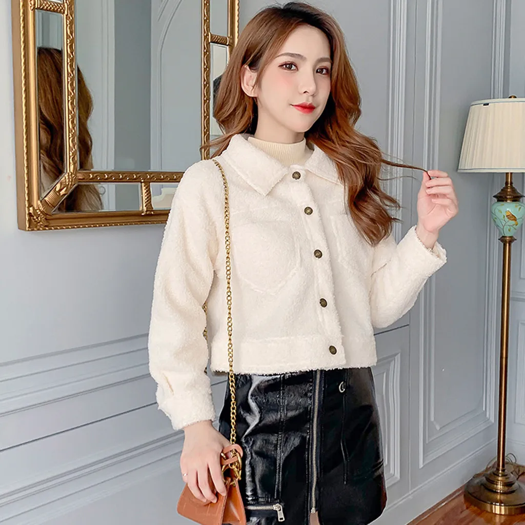 Зимняя женская флисовая короткая куртка 2019 пальто женские топы верхняя одежда