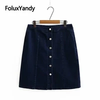 brand new women denim skirt plus size single breasted slim stretched knee length a line skirt blue black xxxl 4xl kkfy5567
