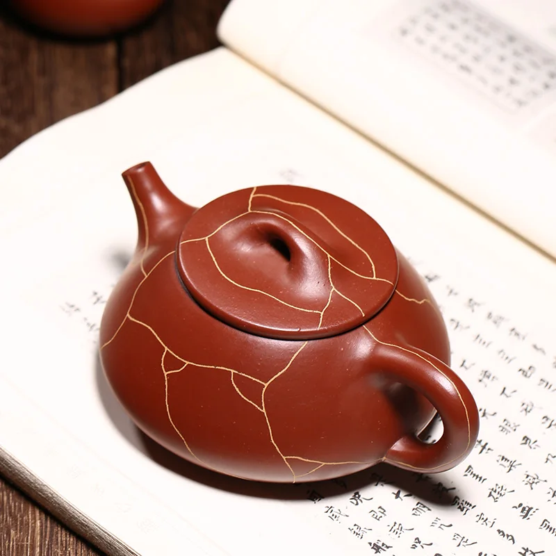 

Yixing ores are recommended by the pure hand-made tea set high collection dahongpao Jin Wenshi gourd ladle