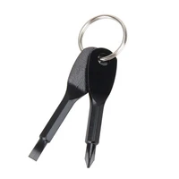 portable screwdriver stainless steel keychain screwdriver flathead head key ring key chain screwdriver black travel kit