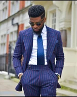 double breasted classic design purple striped groom tuxedos groomsmen best man suit mens wedding suits bridegroom jacketpants